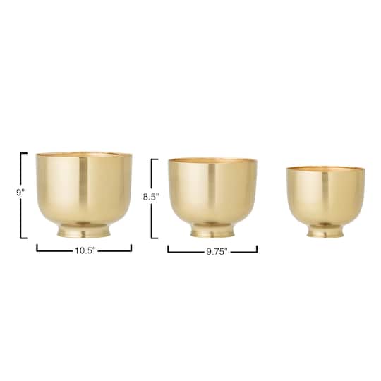 Hello Honey® Gold Metal Planters Set